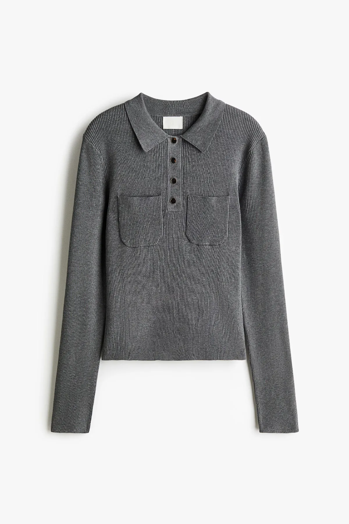 Rib-Knit Polo Sweater by H&M