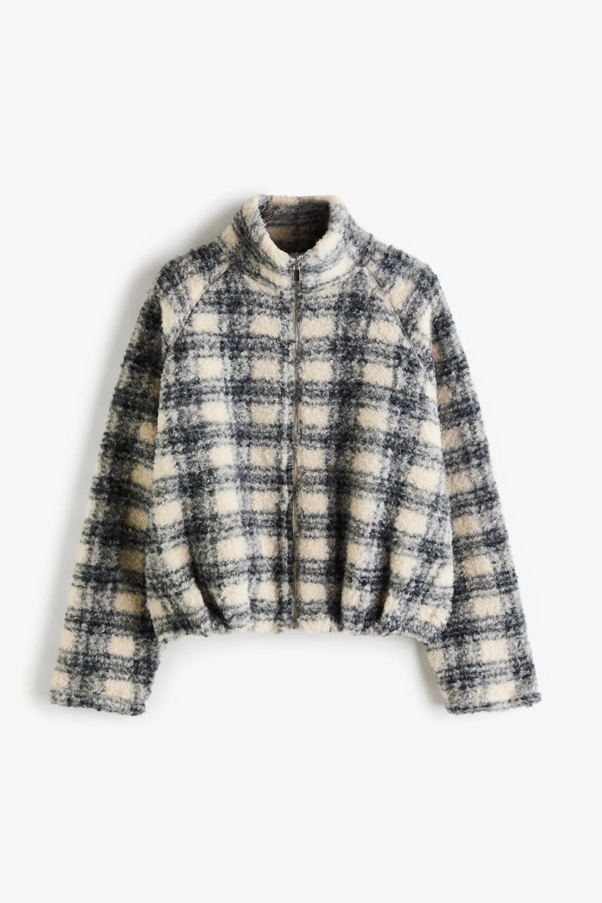 Bubble-Hem Teddy Fleece Jacket by H&M