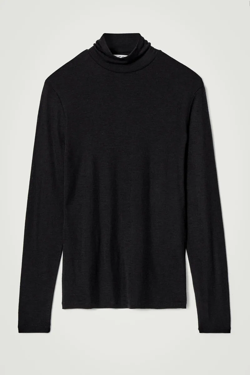 Slim Wool-Jersey Roll Neck Top by COS