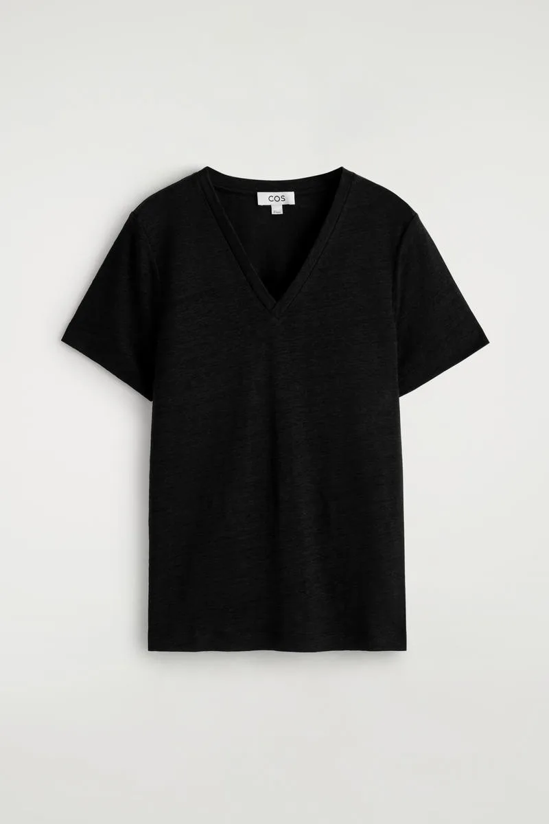 V-Neck Linen T-Shirt