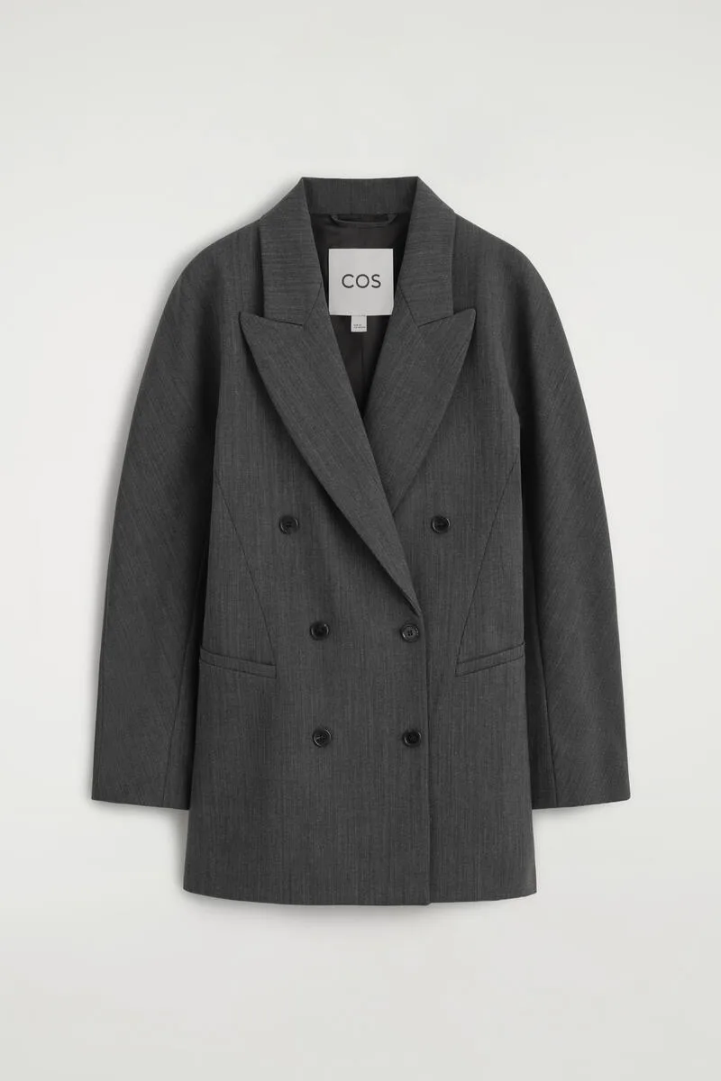 Sculpted Double-Breasted Long-Line Blazer by COS