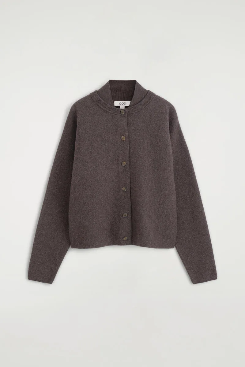 Layered-Collar Boiled Wool Cardigan by COS
