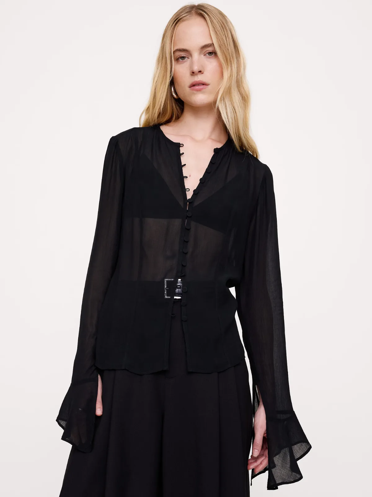 Crinkle Chiffon Top by Banana Republic
