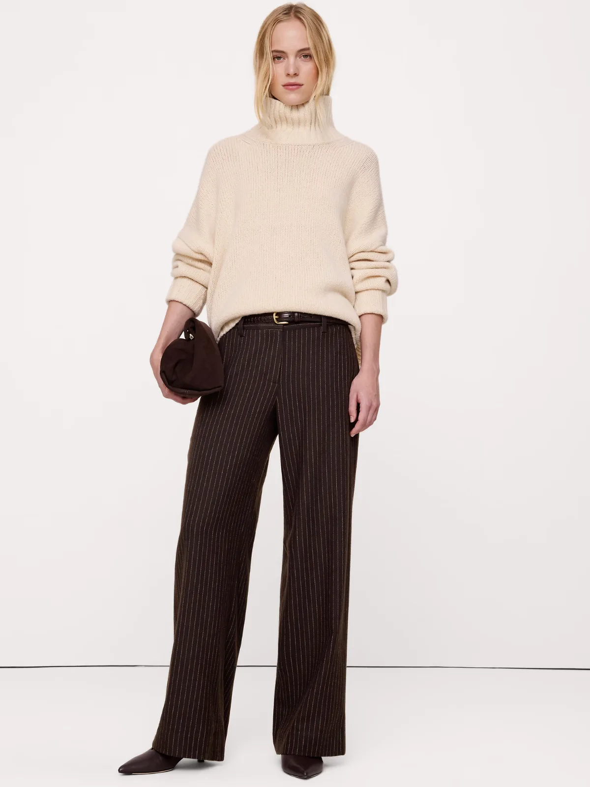 The Everyday Wide-Leg Pant in Italian Flannel by Banana Republic