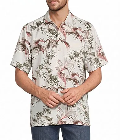 Bamboozeled Leaf Print Short Sleeve Woven Shirt by Tommy Bahama
