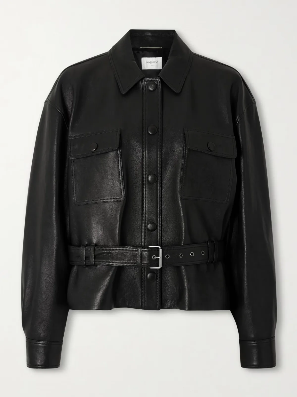 - Belted Leather Jacket -