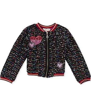 Long-Sleeve Sequin-Embellished Bomber Jacket by Sara Sara