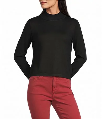 Sweater Knit Mock Neck Long Sleeve Top by Multiples