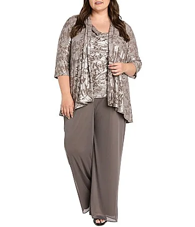 3-Piece Floral Jacquard Set by R&M Richards