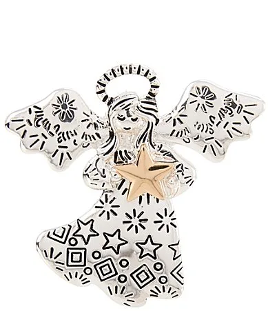 Angel Holding Star Two Tone Pin by Merry & Bright