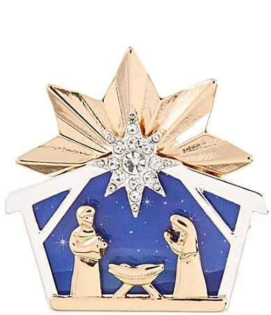 Star Blue Sky Nativity Pin