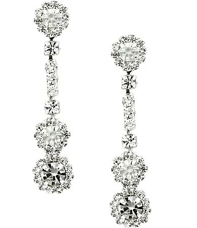 Crystal Daisies Drop Earrings