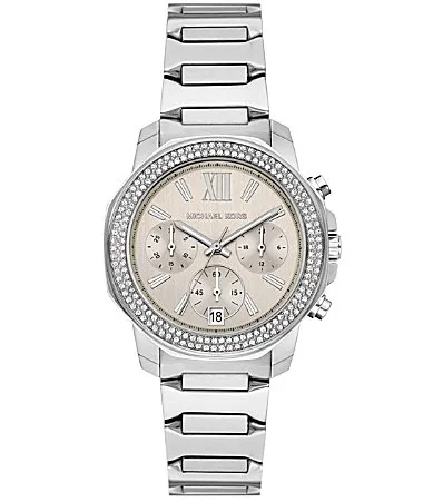 Prescott Crystal Chronograph Stainless Steel Bracelet Watch by MICHAEL Michael Kors