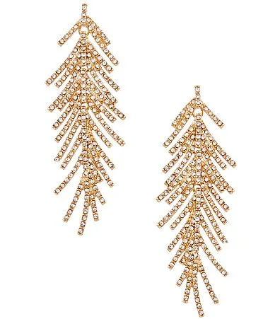 Southern Living x Borrowed & Blue Pave Rhinestone Fan Drop Earrings by Southern Living