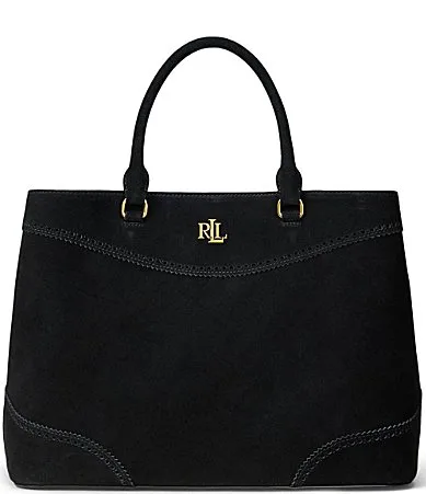 Lauren Ralph Lauren Perforated Suede Large Marcy Satchel by Ralph Lauren