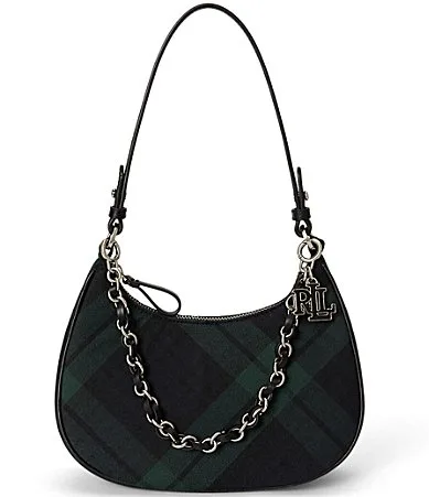 Lauren Ralph Lauren Marcy Tartan Plaid Medium Chain Zip Shoulder Bag by Ralph Lauren