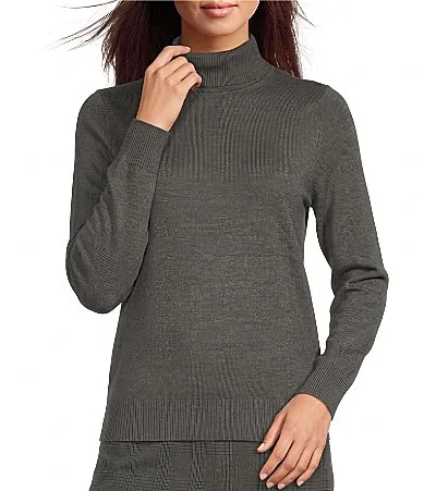 Long Sleeve Turtleneck Top by Calvin Klein