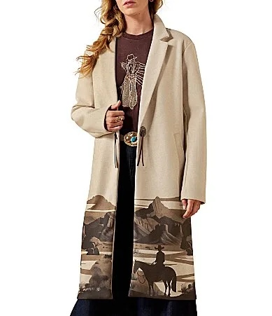 Rawlins Woven Western Screen Graphic Print Notch Collar Long Sleeve Jacket by Ariat