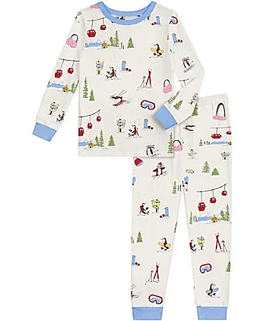 Long Sleeve Snow Much Fun Stretch Jersey Pajama Top & Pants Set by Bedhead