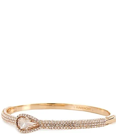 Givenchy Gold Tone Pear Stone Bangle Bracelet by GIVENCHY