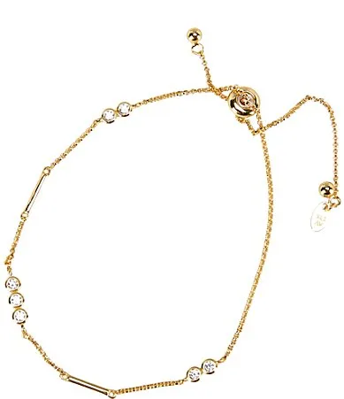 Argento Vivo Multi Stone Station Adjustable Bracelet by Argento Vivo