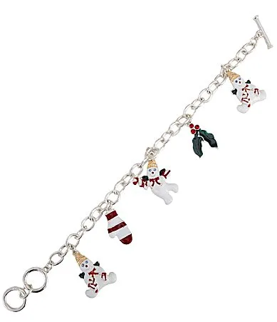 Merry & Bright Mr. Bingle Mitten & Holly Christmas Charm Bracelet by Merry & Bright
