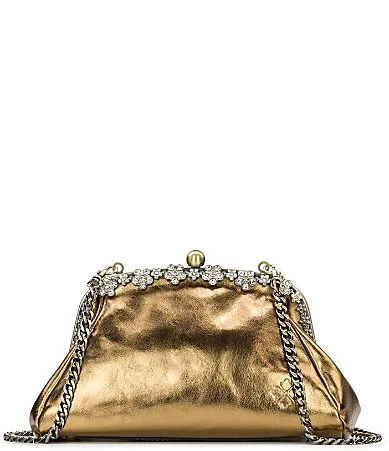 Patricia Nash Teora Metallic Floral Jeweled Kisslock Frame Crossbody Bag by Patricia Nash