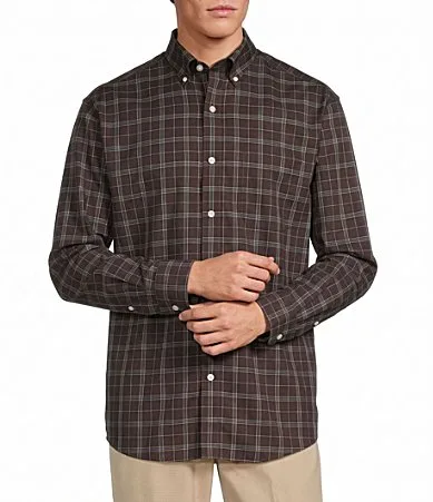 Gold Label Roundtree & Yorke Non-Iron Long Sleeve Window Twill Sport Shirt