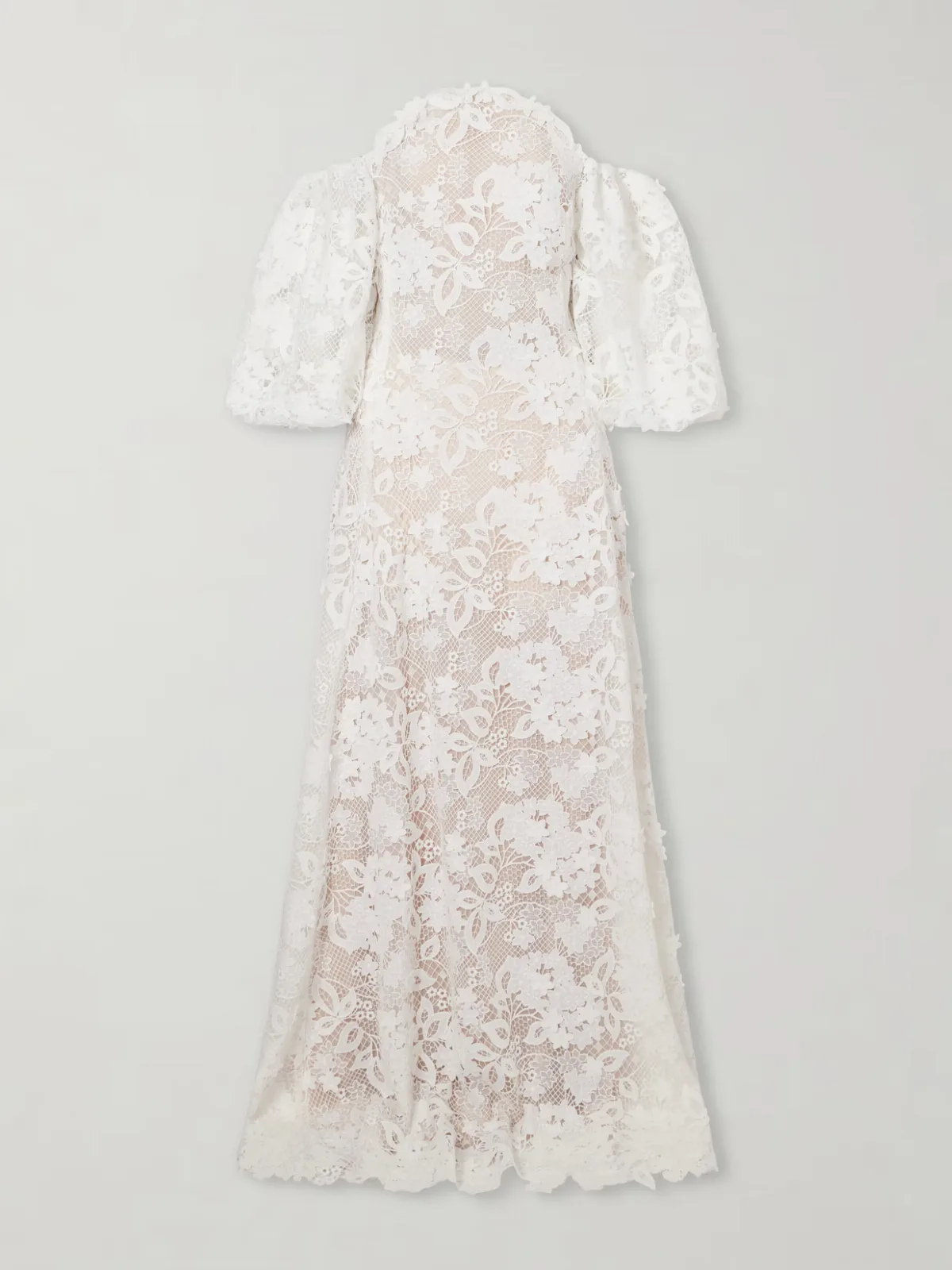 - Off-the-shoulder Embroidered Lace Gown -