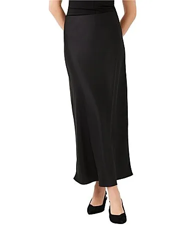 Coordinating Satin Bias Cut Midi Skirt by Karen Kane