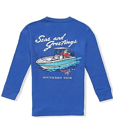 Southern Tide Santa Console Long Sleeve Crew Neck T-Shirt by Tide
