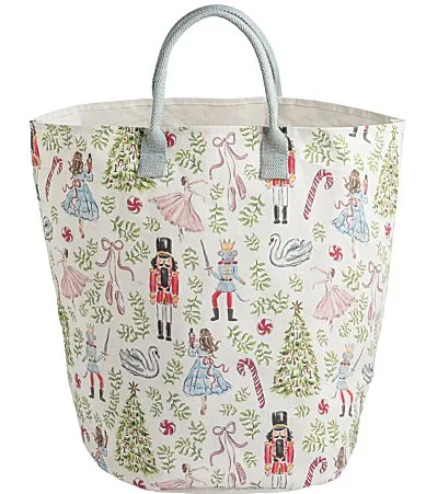 Winter Wonderland Collection Nutcracker Ballet and Trees Canvas Tote Bag by Mud Pie