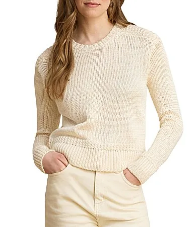 Lauren Ralph Lauren Ribbed Knit Crew Neck Long Sleeve Sweater Top by Ralph Lauren