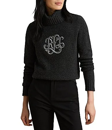 Lauren Ralph Lauren Ribbed Knit Turtle Neck Long Sleeve Oversized Sweater Top by Ralph Lauren