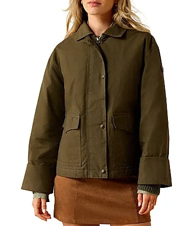 Bransmoor Waxed Cotton Point Collar Long Sleeve Modern Chore Jacket by Ariat
