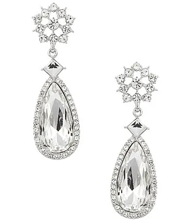 Pear Stone Double Drop Earrings