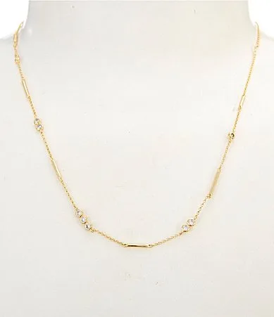 Multi Stone Station Collar Necklace