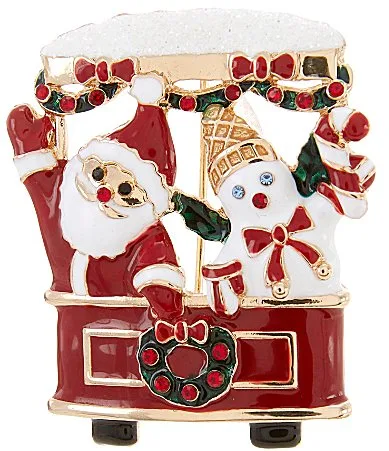 Mr. Bingle Santa on Trolley Pin by Merry & Bright