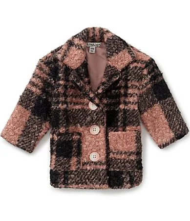 Nicole Long Sleeve Plaid Oversized Coat by Pippa & Julie