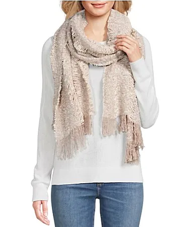 Textured Two Tone Scarf Wrap by Anna & Ava