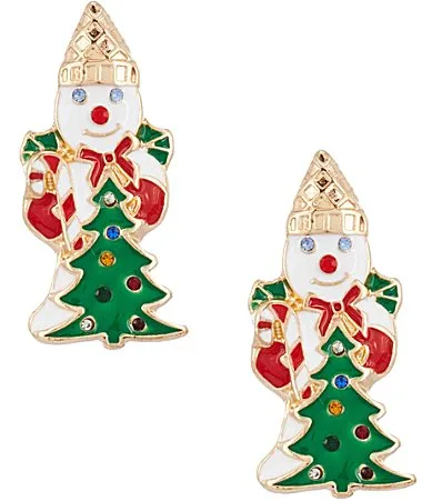Mr. Bingle Christmas Tree Drop Earrings