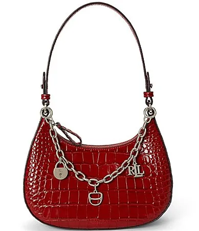 Lauren Ralph Lauren Embossed Medium Marcy Zip Shoulder Bag by Ralph Lauren