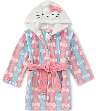 Long Sleeve Hello Kitty Wrap Robe by Komar Kids