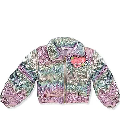 Iridescent Puffer Jacket by Baby Sara