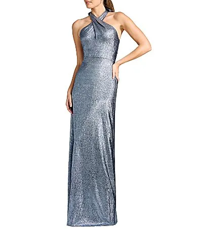 Brighton Sequin Halter Neck Gown by Dress the Population