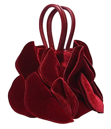 Velvet Flower Leather Handle Bucket Bag by FARM Rio