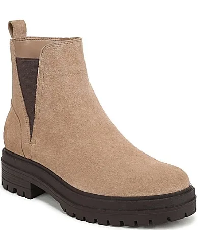 Georgina Water Repellent Suede Lug Sole Booties by Vionic