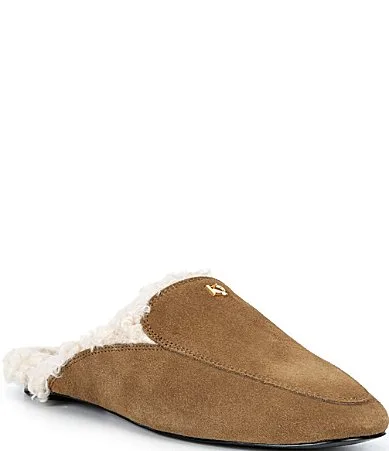 Anastasia Faux Shearling Lined Suede Mules by Donna Karan