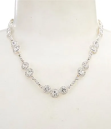 Crystal Daisies Trimmed Collar Necklace by Cezanne