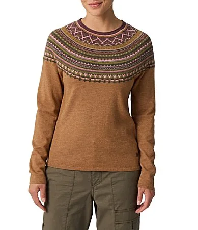 Westlands Fairisle Pattern Crew Neck Long Sleeve Sweater by Royal Robbins